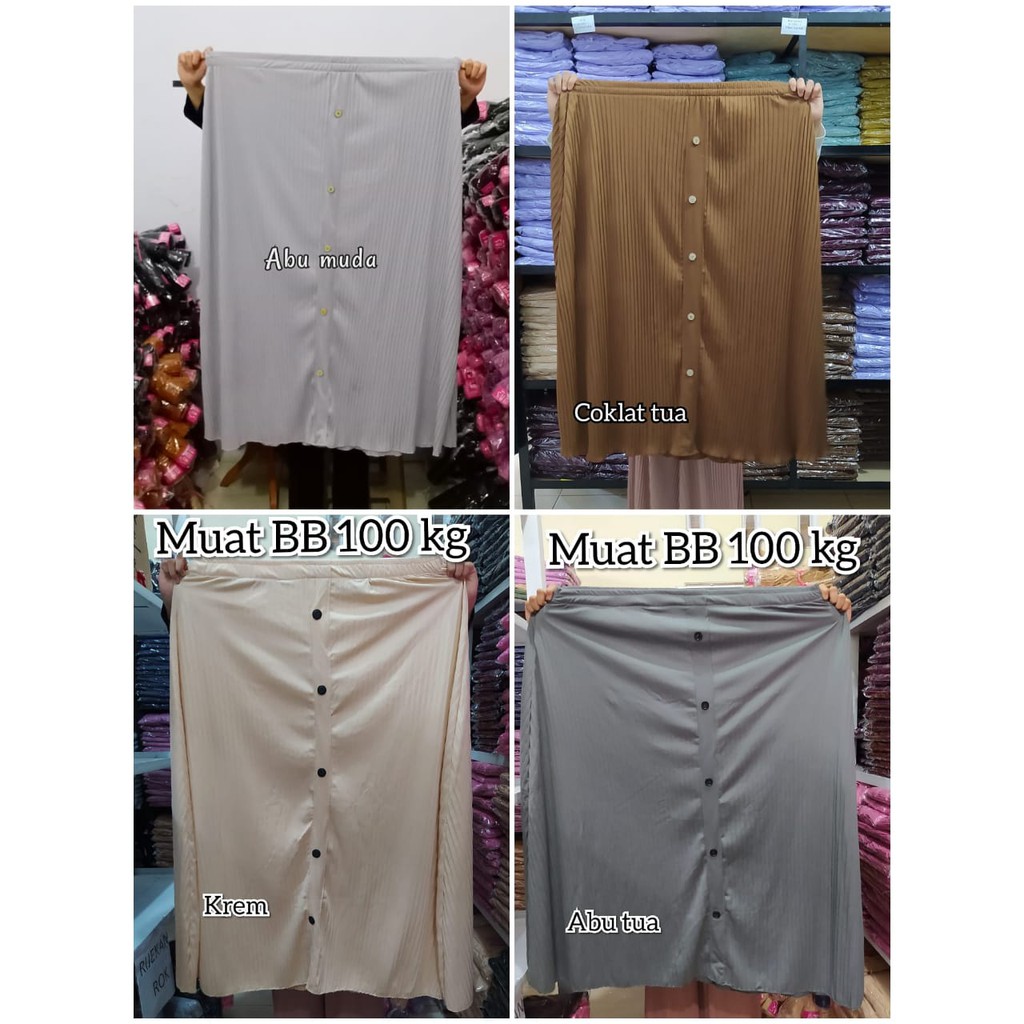 JUMBO XXL!!! Rok plisket kancing model terbaru