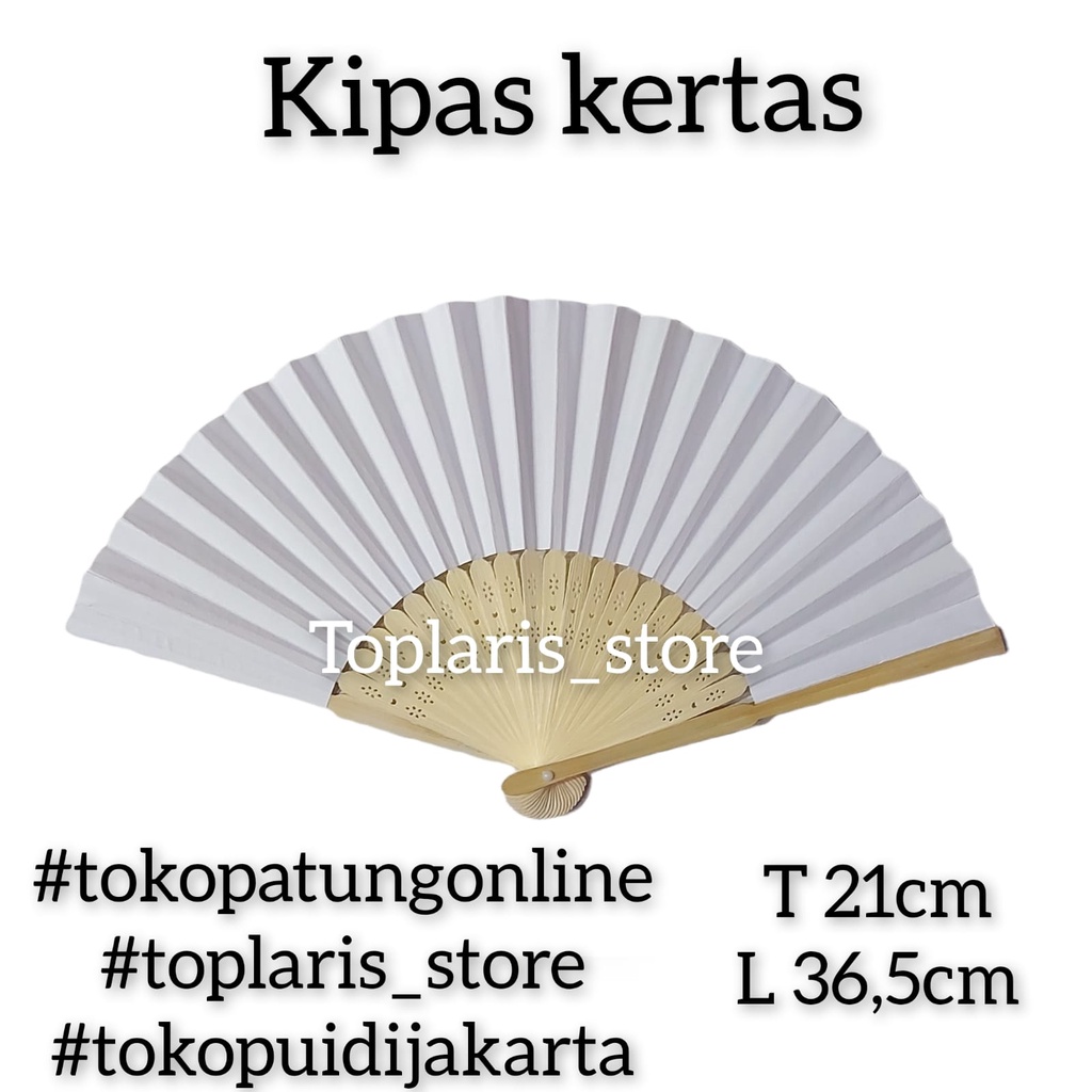 Kipas Lipat Kertas Polos Lukis Import