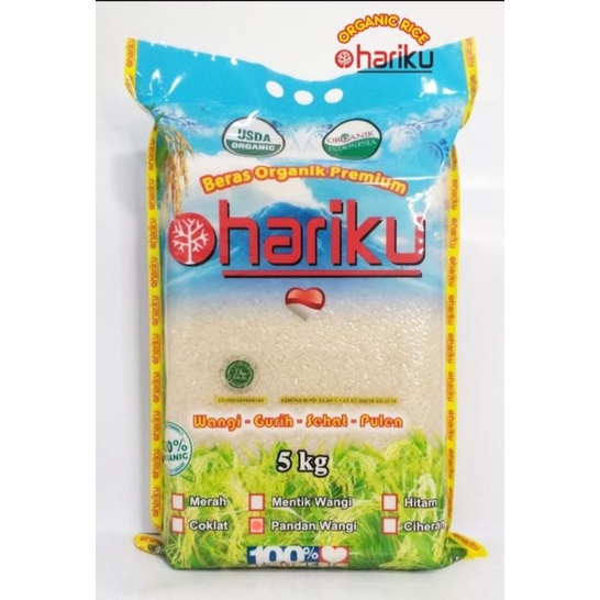 

Beras Pandan Wangi Organik Hariku 5kg *Pekanbaru*