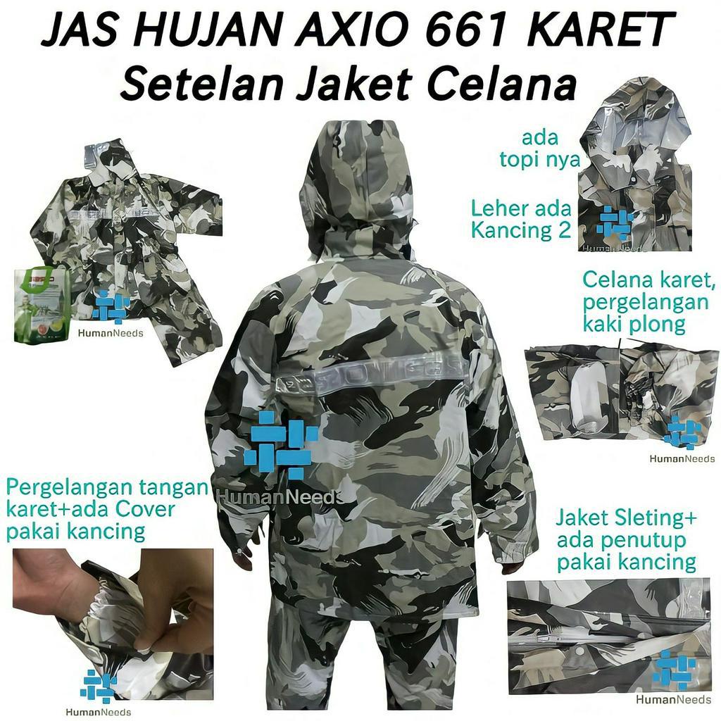 Jas Hujan Axio 661/Mantel Axio 661 Original/Axio 661 Karet/Axio 661 Rubber/Jas Ujan Axio 661/Mantol Axio 661/Setelan Jas Hujan Dewasa