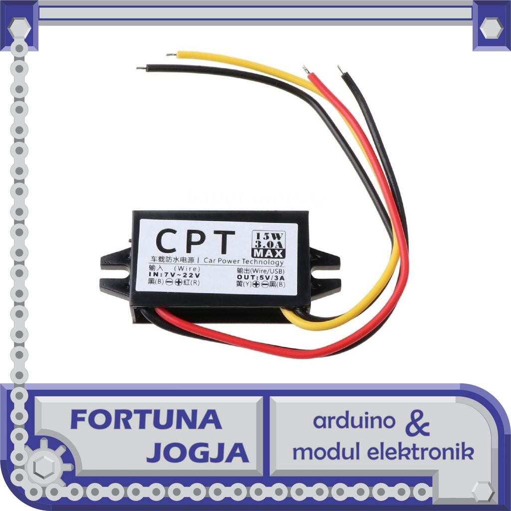 CPT Waterproof DC-DC Stepdown Converter IN 7V-22V OUT 5V 3A