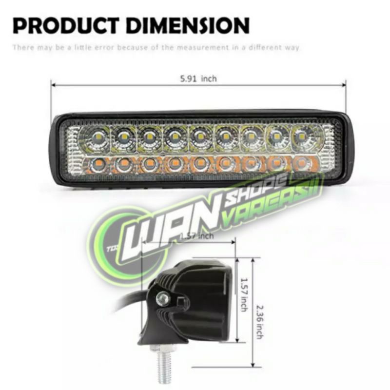 Lampu Tembak 18 LED CWL Sinar Putih Kuning Warm White