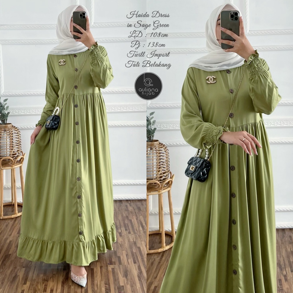 Gamis Rayon Twill | Haida Dress by Auliana |  Rayon Twill Import