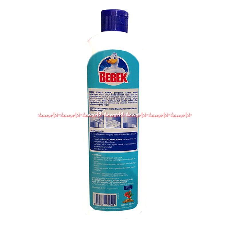 Bebek Kamar Mandi Pembersih Kamar Mandi 500ml Biru fresh Lemon Fruitopia Lemon Bebek Botol