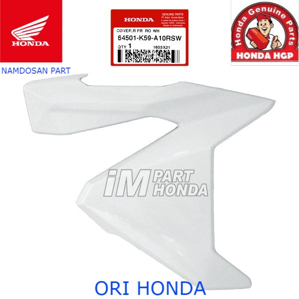 Ahm 64501-K59-A10RSW Cover  Sayap Kanan Vario 150 2015 - 2017 Putih Tulang
