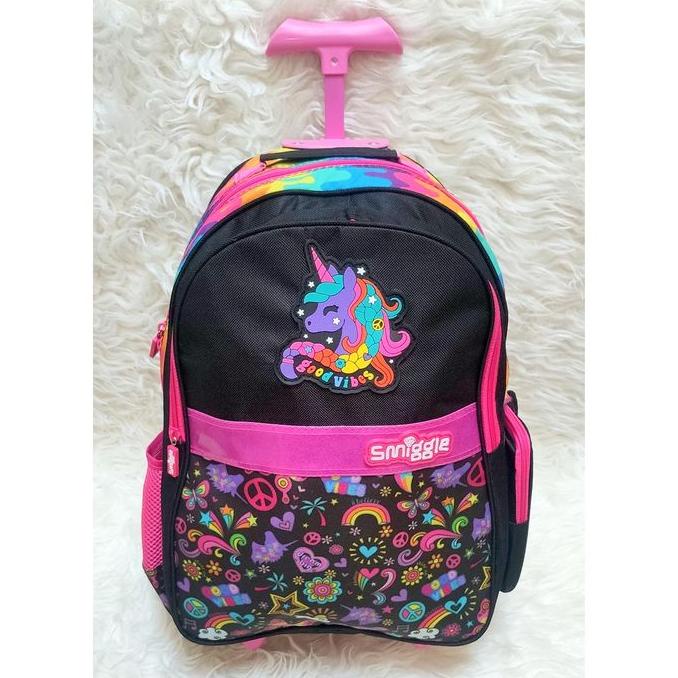 Tas Troly Sekolah SD SMP Smiggle / smiggle trolly bag for School - Unicorn Black
