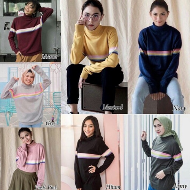 Sweater Pelangi / Rainbow Sweater / Rajut Knite