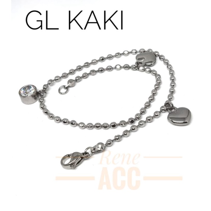 Gelang kaki wanita Titanium Rantai biji lada kating anti karat