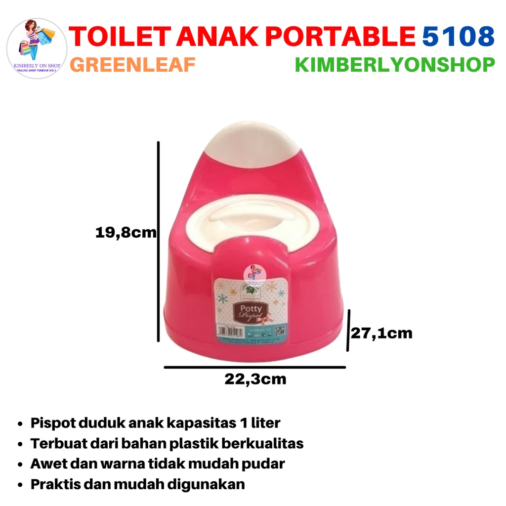 Toilet Seat Anak Portable Pispot Trina 5108 Green Leaf