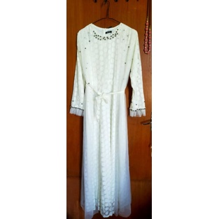 gamis ozias bulat putih elegant
