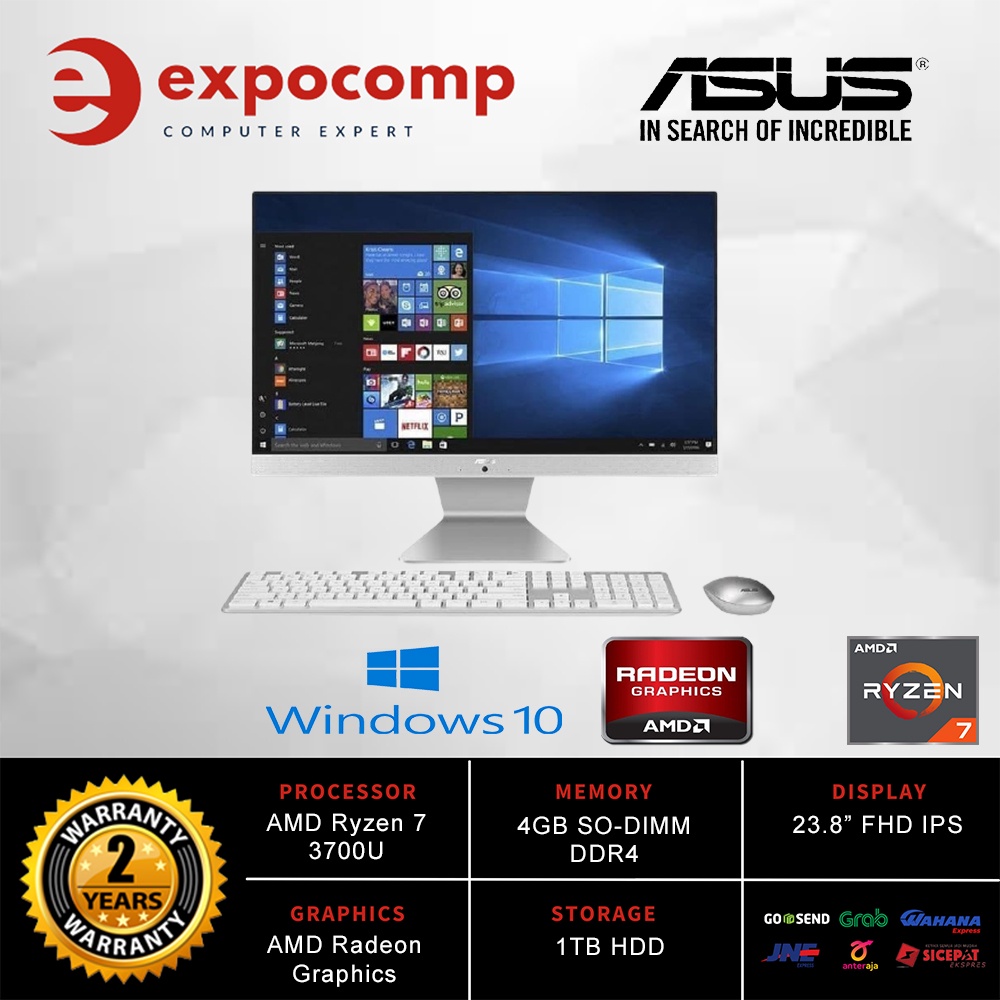ASUS PC AIO M241DAK-WA741T WHITE AMD R7-3700