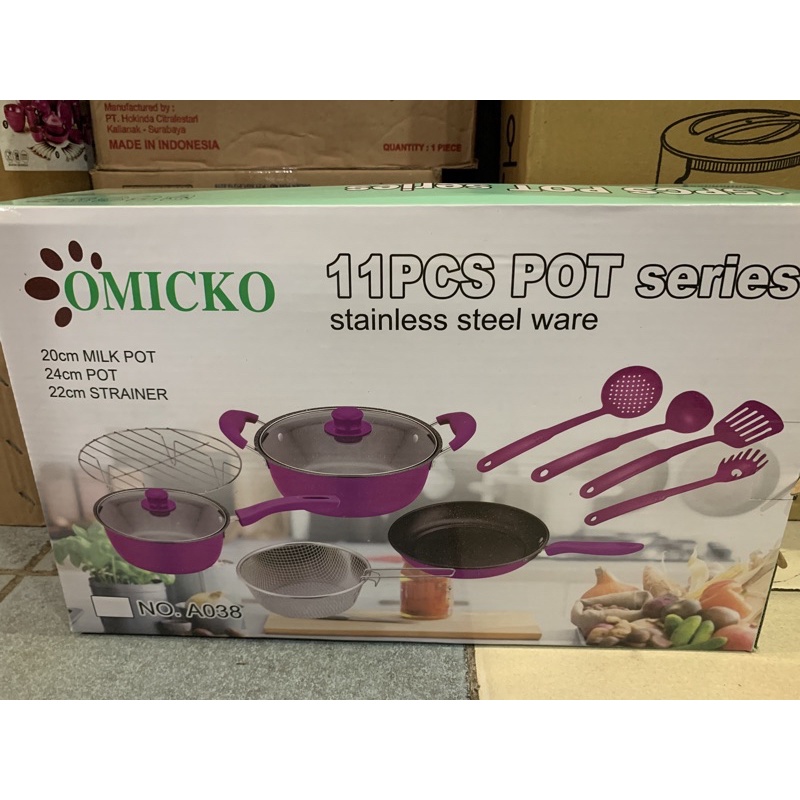 (3kg) Panci set 13pcs warna keren panci set zaman now marble murah