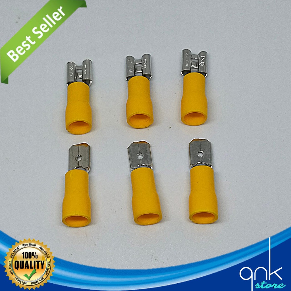 Skun Kabel Insulated Male Female Disconnects MDD 5.5-250 FDD 5.5-250 Kabel 4~6mm SL. (Kuning)