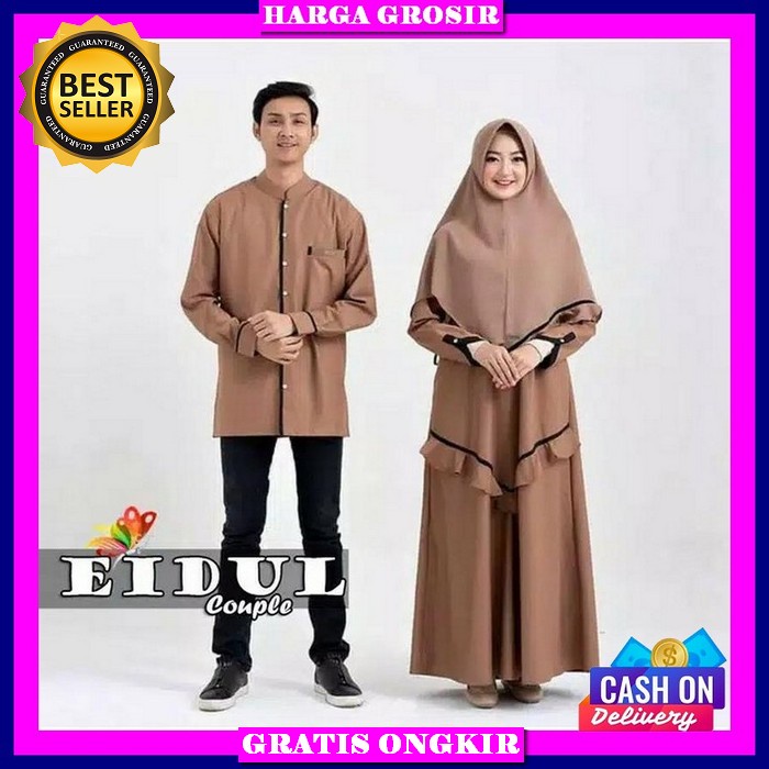 Baju Couple Pasangan Tunik Dan Kaos Remaja Dewasa Suami Istri - Couple Muslim - Tunik Couple Heloa S