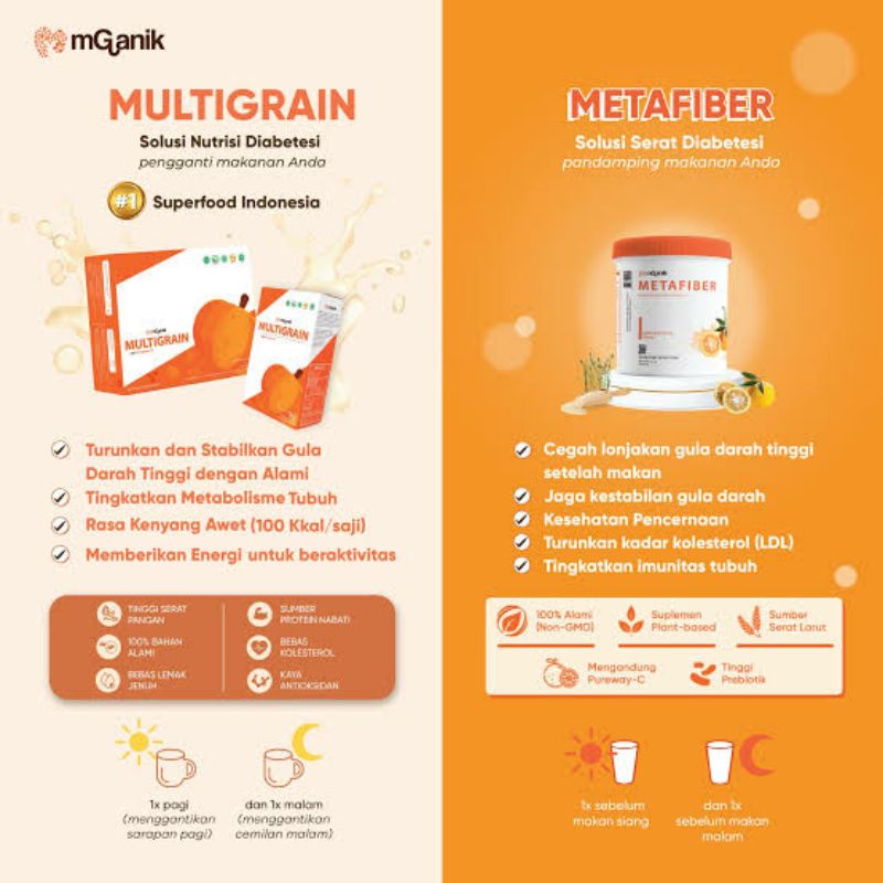 Mganik Multigrain 500 Gram 20 Sachet M ganik M-Ganik Minuman Sereal Multigrain Gula Darah Diabetes