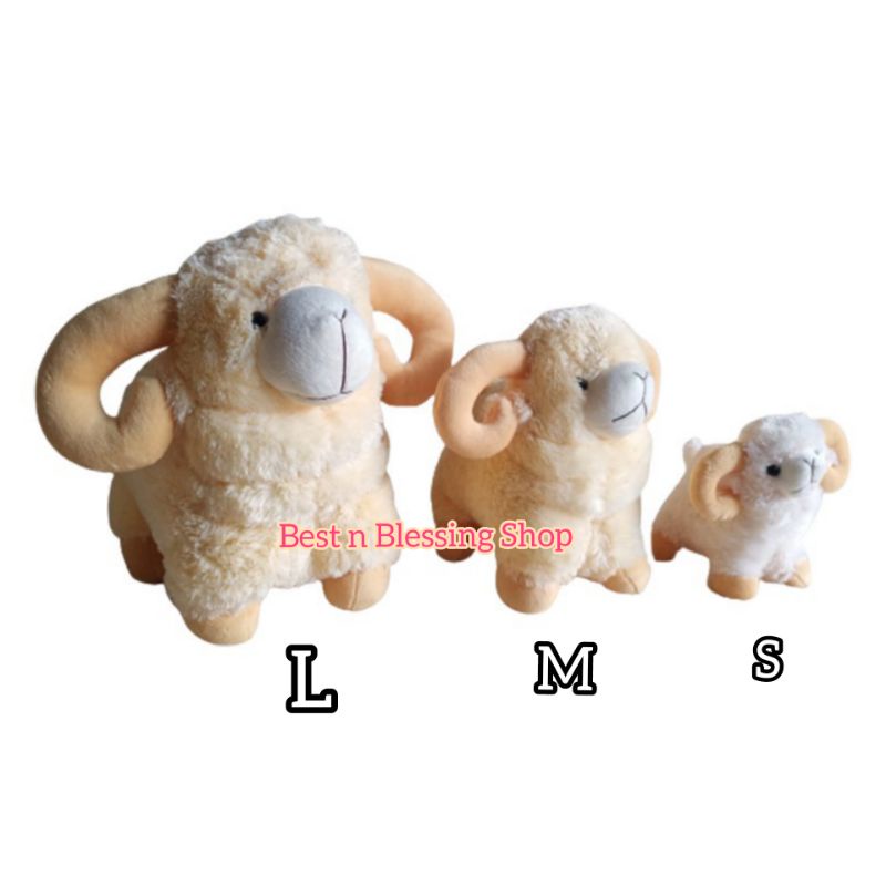 SNI l Boneka Domba Tanduk Lucu Besar Ukuran M / L / XL Halus Lembut Premium Kado Hadiah Anak Pacar Cowok Cewek Laki Perempuan Pria Wanita Cowo Cewe Ulang Tahun Jadian Lucu Unik Gemes Gemoy Murah Impor