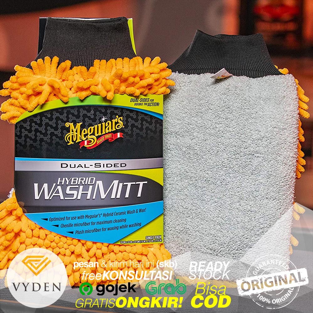 MEGUIAR'S MEGUIARS Hybrid Wash Mitt Microfiber Dual Sided Lap Cuci Mobil Motor Premium MURAH