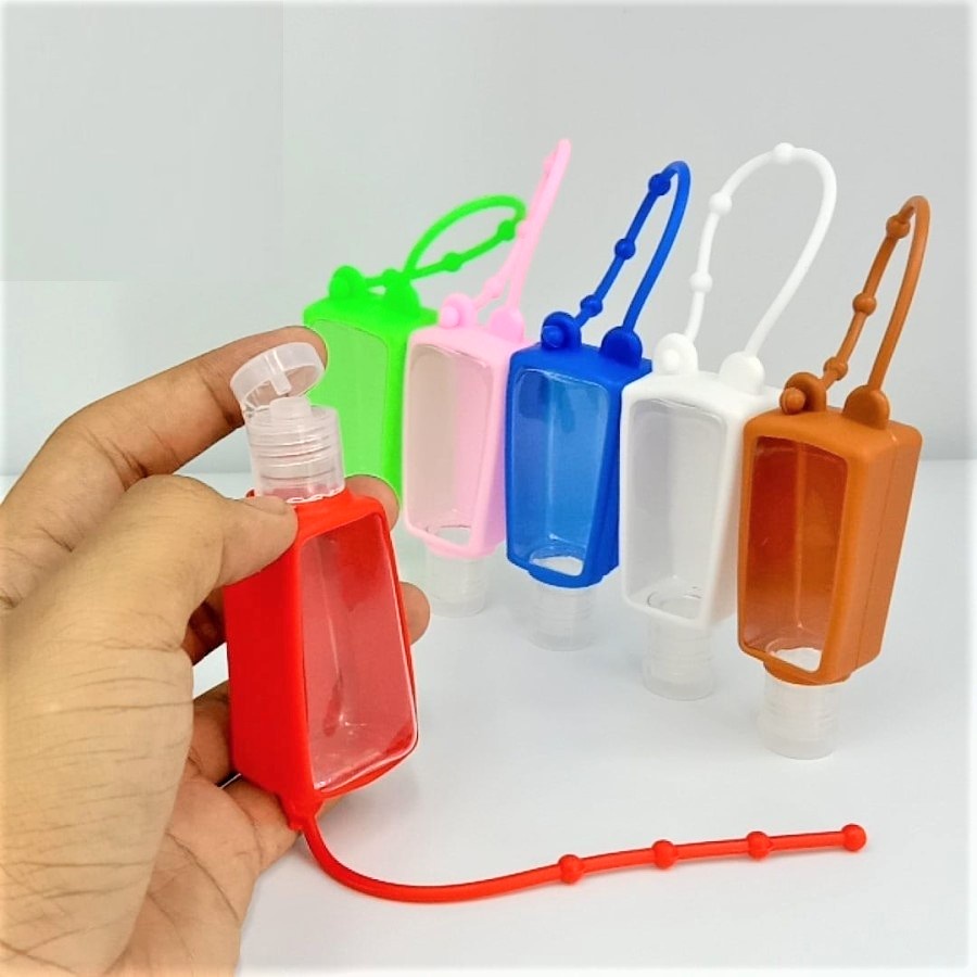 BOTOL GANTUNGAN HAND SANITIZER 30ML FLIPTOP SILICONE / BOTOL HOLDER HAND SANITIZER ANAK 30ML