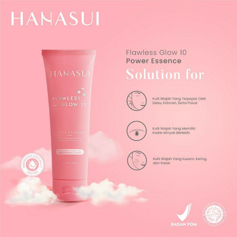 Hanasui Flawless Glow 10 Free Pouch/Day Cream/Night Cream/Cleanser/Essence