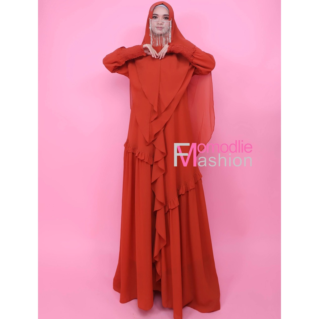 GAMIS ZAINAB COKLAT BATA, GAMIS SYARI SET, GAMIS SYARI TERBARU, GAMIS SYARI CERUTY, GAMIS SYARI JUMB