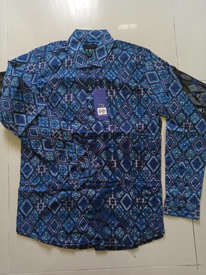 Dgm Fashion   Kemeja Batik Hitam Songket Lengan Panjang   Batik Songket Premium Pria Casual