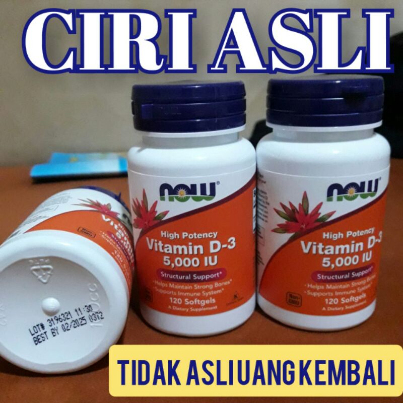 NOW FOODS VITAMIN D3 5000 IU ASLI