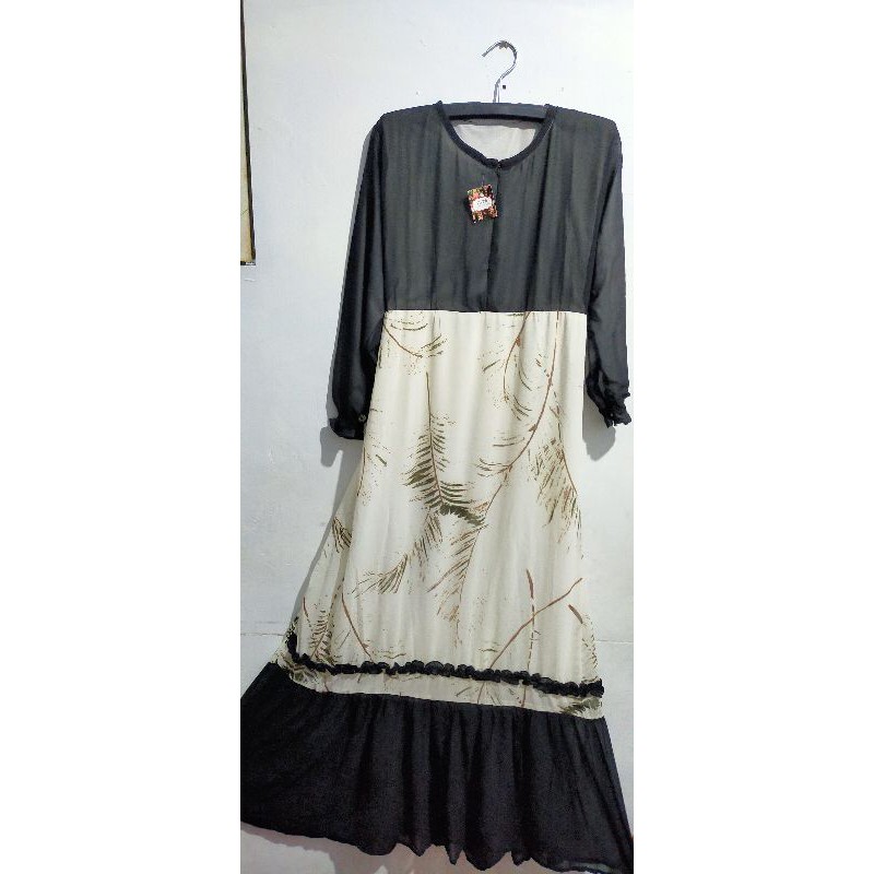 maxy ceruty daun gamis Seruti ceruti muslim hijab casual Maxi dress