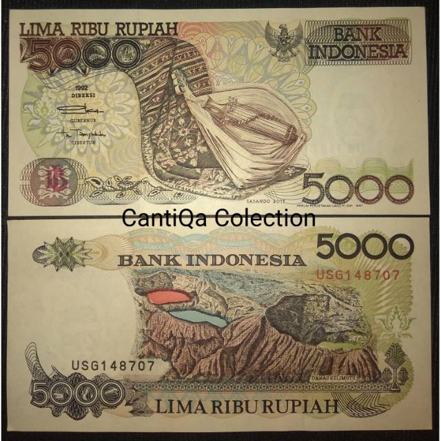 

Shp14-Uang Kertas Kuno Indonesia 5000 Sasando
