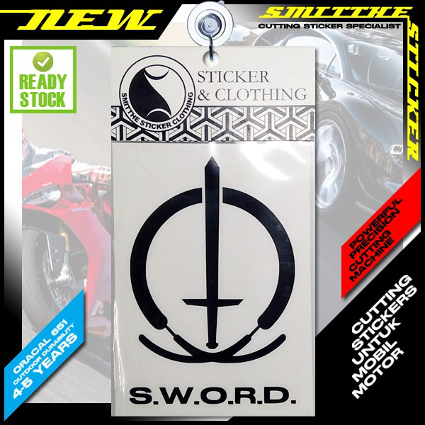 Stiker S.W.O.R.D. Logo sword Cutting Sticker aksesoris Motor Mobil