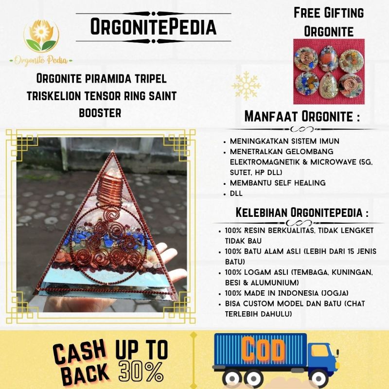 orgonite kesehatan piramida triple triskelion tensor ring saint buster emf protection Orgonitepedia 