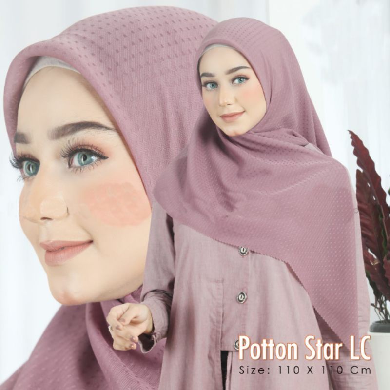 Azara Hijab Segi Empat Potton Premium Nur Check 110X110 CM