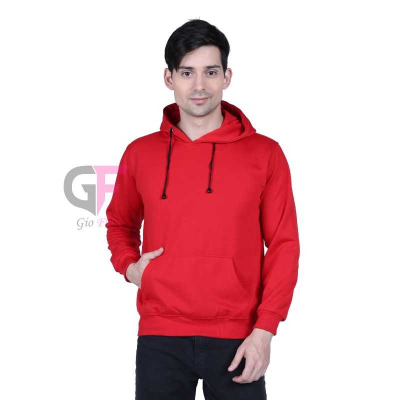 GIOFLO Sweater Gaya Kasual Pria Fleece Keren Merah / SWE 982