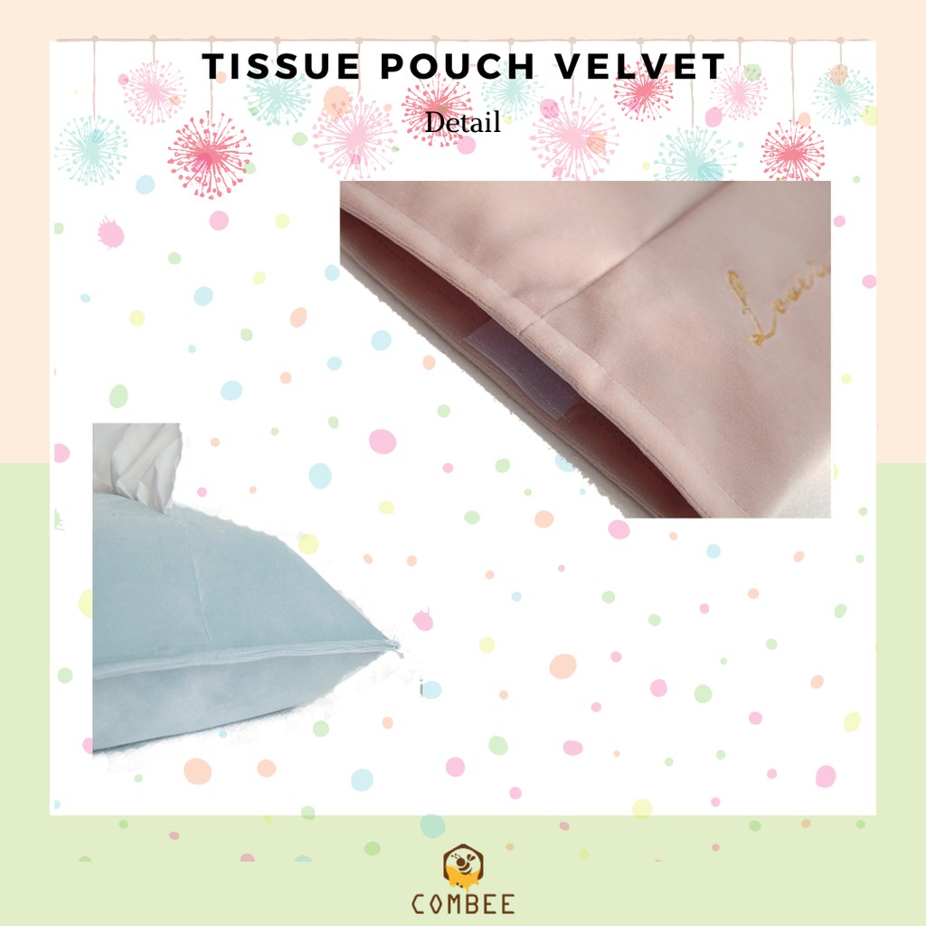 Tempat Tissue / Pouch Tissue / Meja / Mobil / Bahan Bludru / Velvet