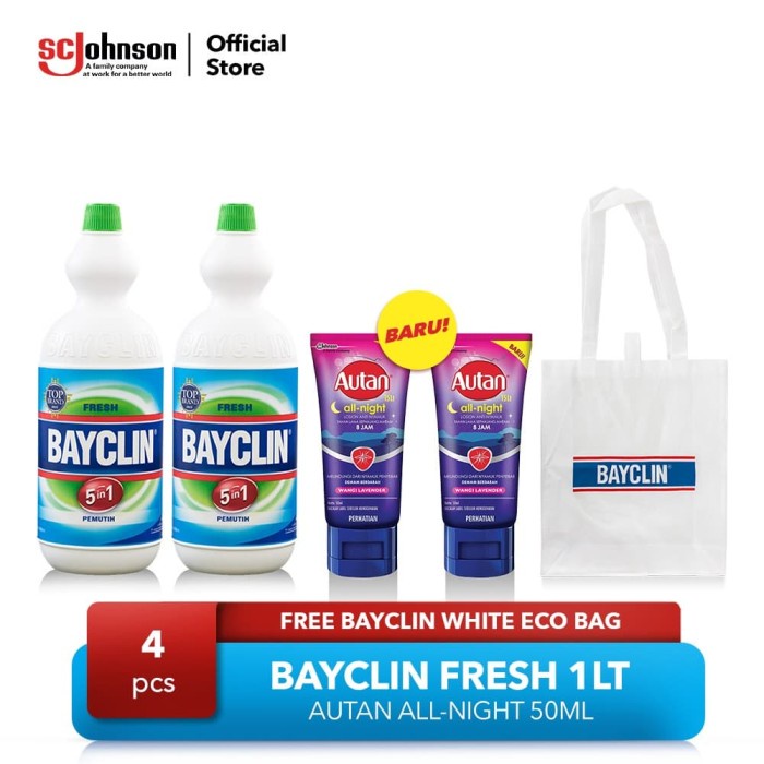 BAYCLIN FRESH 1LT & Autan All Night FREE Bayclin White EcoBag MURAH Murah ORIGINAL Original
