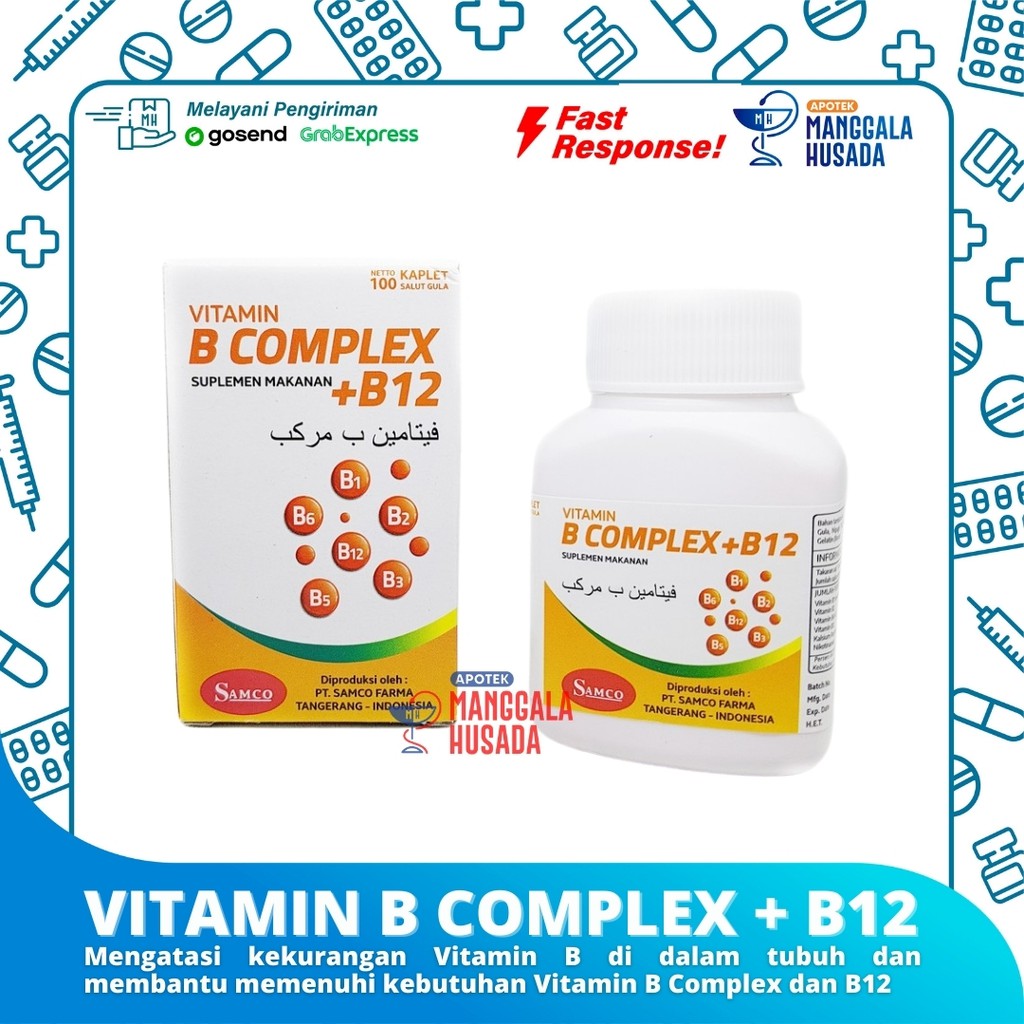 Jual VITAMIN B COMPLEX + B 12 PER BOTOL ISI 100 KAPLET | Shopee Indonesia