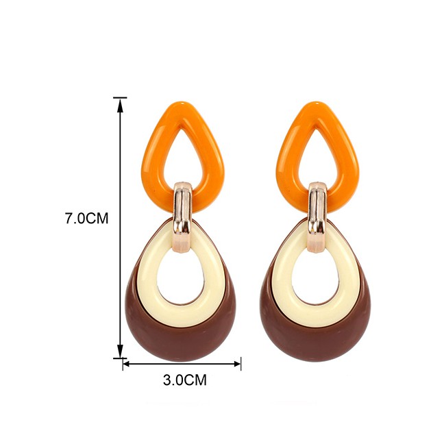 LRC Anting Tusuk Fashion Contrast Drop Earrings F5498X