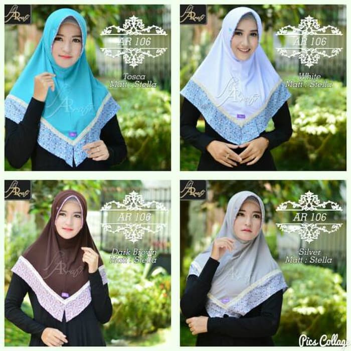 Promo!! Jilbab Eskudo Kombi Motif Arrafi Ar 106 Terlaris!!