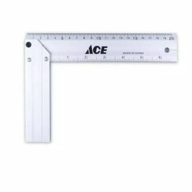 ACE Penggaris Siku Aluminium 20 Cm / Penggaris Siku Tukang