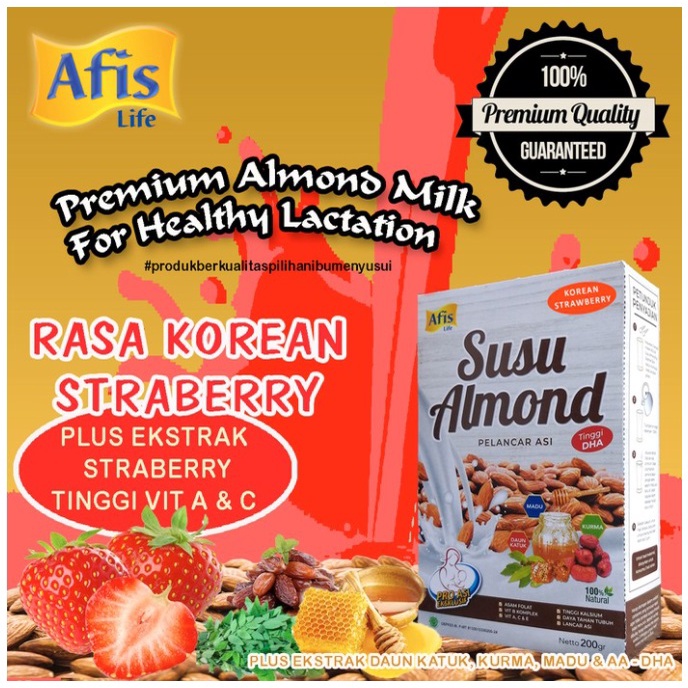 SALE Susu ALMOND Afis NEw Launching Pelancar ASI tinggi DHA isi 200gram CBKS LC