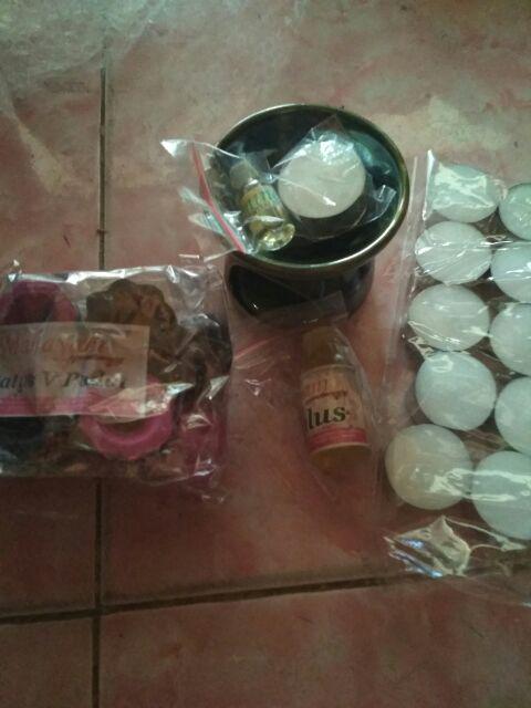 Paket 2 Tungku Aromaterapi Bentuk Sedang Mangkuk Keramik Full Glasir