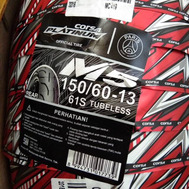 CORSA 150/60-13 M5 BAN BELAKANG MOTOR NMAX UK LEBAR