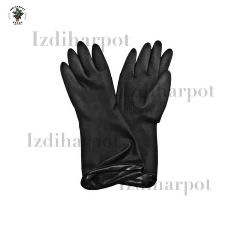 sarung tangan karet latex hand gloves untuk berkebun - KENMASTER HITAM