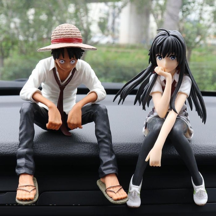 Pajangan Dashboard One Piece Luffy &amp; Snow Hiasan dekorasi Mobil Premium