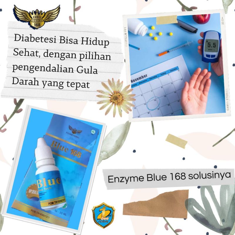 Enzyme Blue 168 ( 3 botol i15 Mili + 1 botol 6 mili