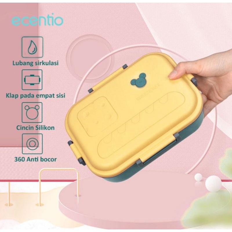 ecentio lunch box 1200 ml anti bocor PP food grade