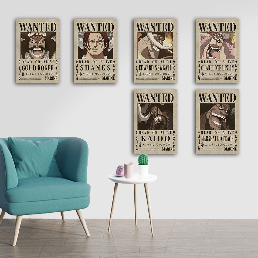 WALL DECOR UNIK HIASAN DEKORASI GANTUNGAN POSTER KAYU TEMA ANIME ONE PIECE AOP 2030