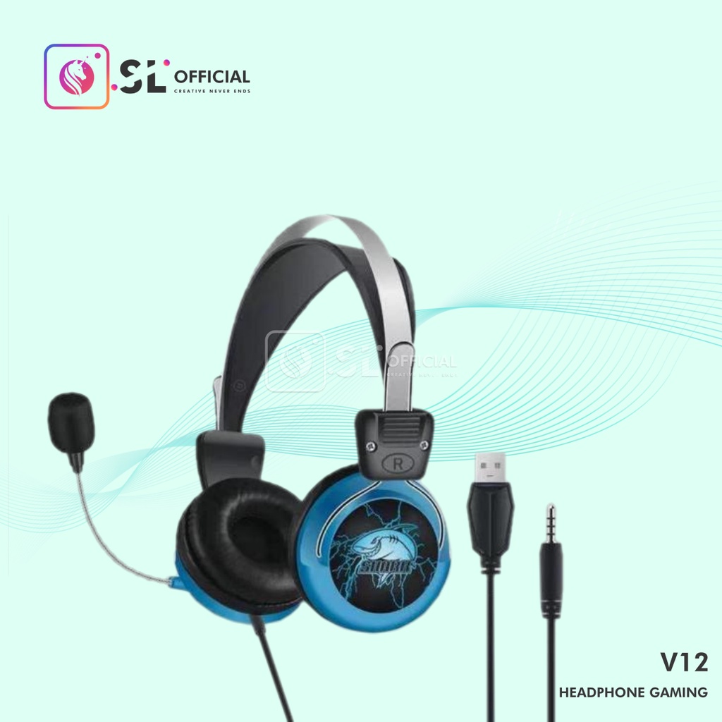 HEADPHONE GAMING HI FI AUDIO V12 JACK 3.5mm