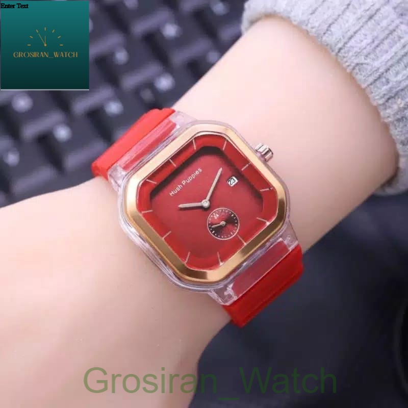 Jam Tangan Wanita Hush Puppies Kotak Tanggal Crono Hiasan HP-60 [G_W]