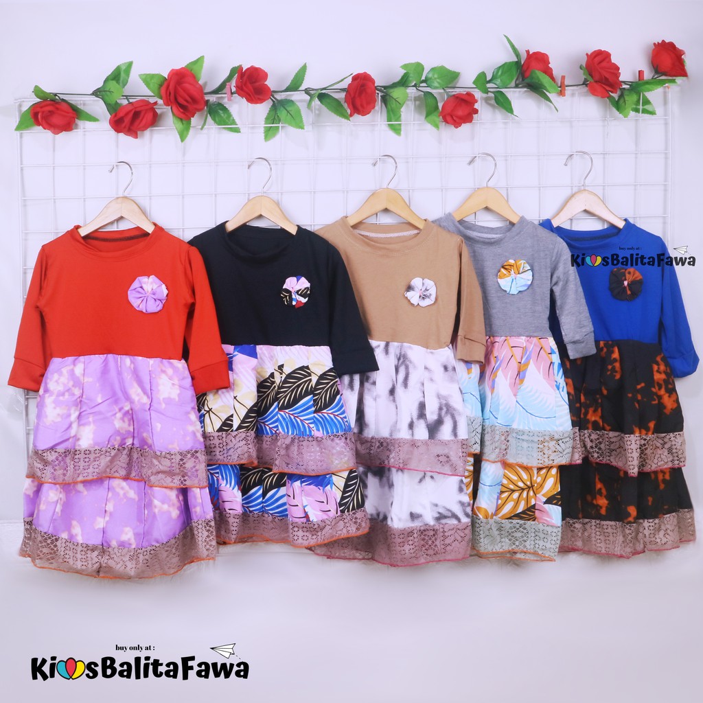 Gamis Syakilla Uk 1-2 Tahun / PREMIUM DRES - Dress Anak Perempuan Baju Muslim Gaun Pesta Balita Baby