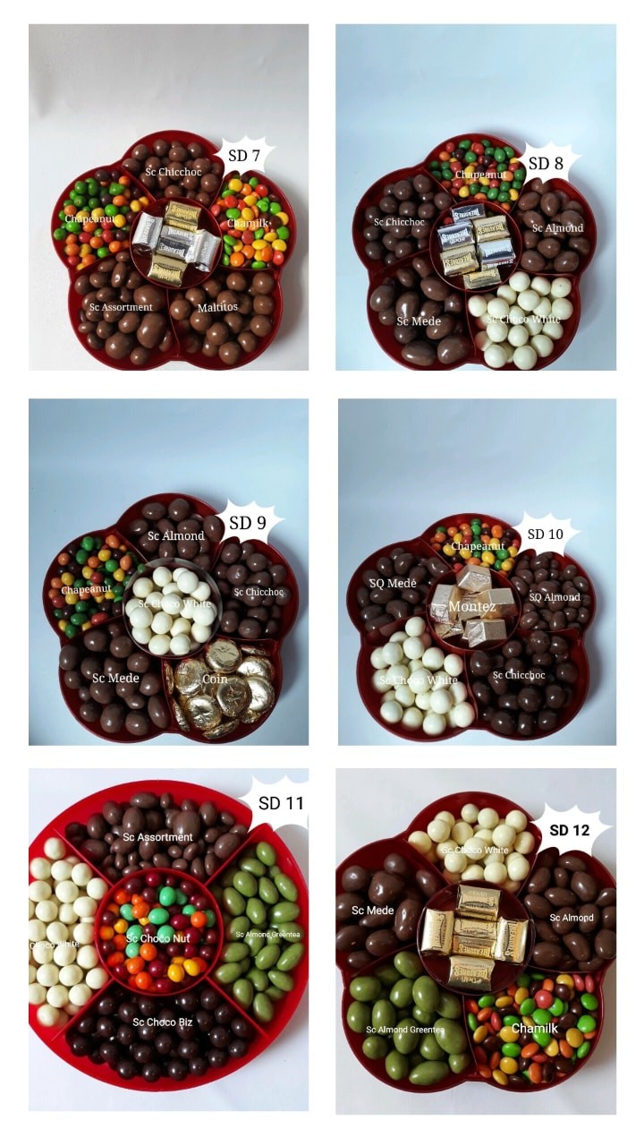 Toples Kue Kering Sekat 6 Bunga Permen Cemilan Candy Tray Rejeki Ct 168 Owl Plastik Ct168